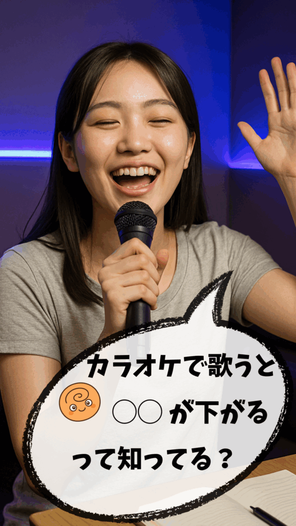 楽しそうにカラオケを歌っている20代の女性