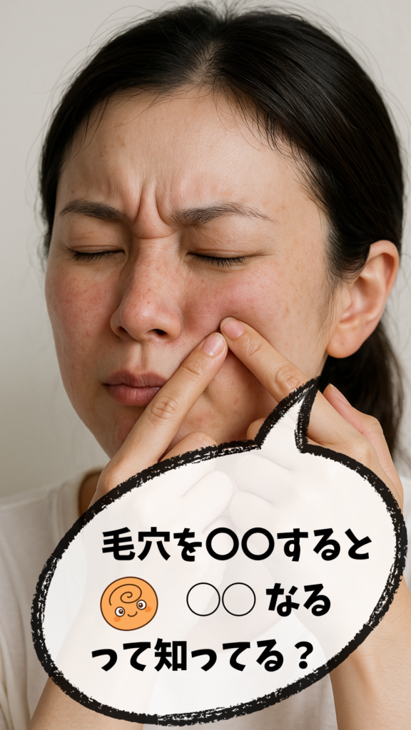 毛穴のケアをしている若い女性