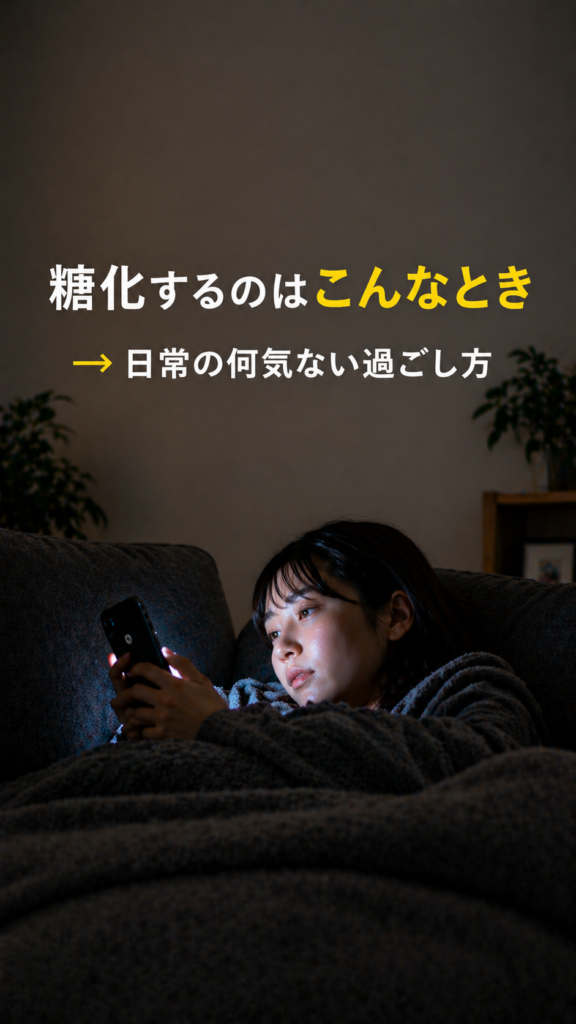 糖化の説明をするショート動画のサムネイル
